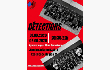 Séance de Détection Séniors 1 et 2 M - 01 et 02 juin