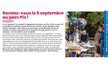 Forum des associations 2026 -  Samedi 5 septembre 2026
